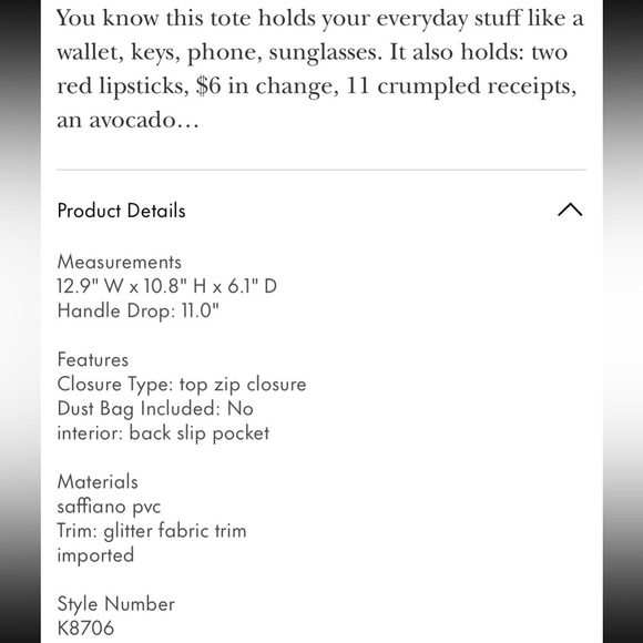 Kate Spade Glitter Tote - Picture 5 of 5